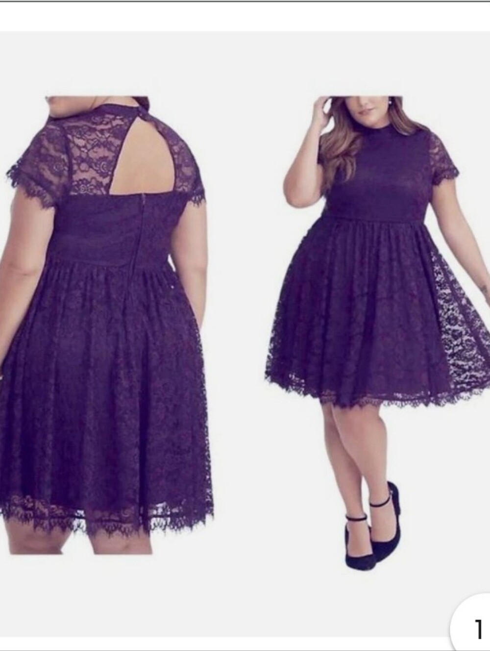 Torrid Lace  Short Sleeve Dress in Deep Purple